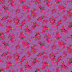 Seamless pattern with silhouettes of frogs. Abstract print with amphibians in the water. Vector graphics.