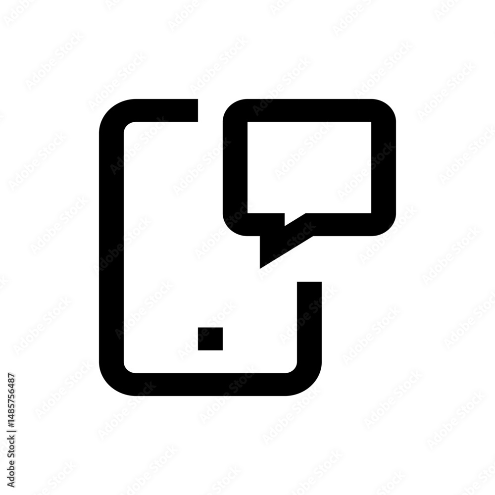 Poster illustration of a smartphone with a speech bubble indicating a message or notification on the phone 