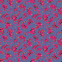 Seamless pattern with silhouettes of frogs. Abstract print with amphibians in the water. Vector graphics.