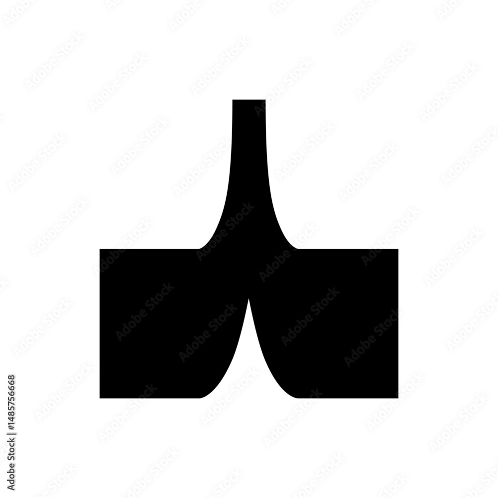 Aufkleber illustration of a single black curly bracket symbol centered on a white background in a simple style