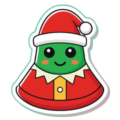 christmas sticker icon on white background
