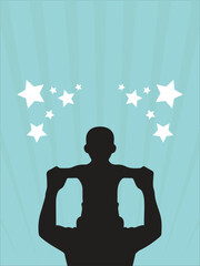 Cartoon simple thanksgiving father's day poster vector background