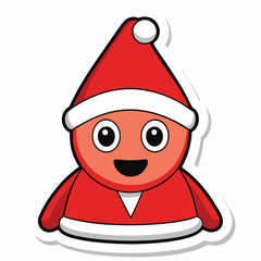 christmas sticker icon on white background