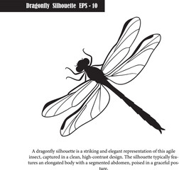 Dragonfly Silhouette Vector Illustration