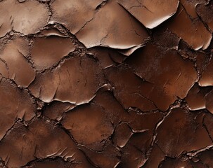 Cracked, dark brown, textured surface