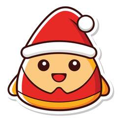christmas sticker icon on white background