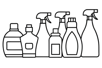 Cleaning Agents Line Art Bathroom Germ Solutions