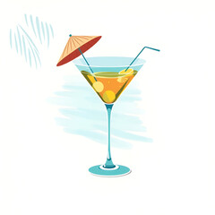 Martini. Cocktail icon. Summer. Vacation