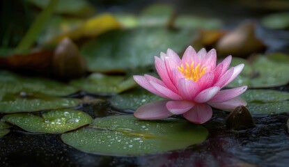 Delicate Pink Water Lily