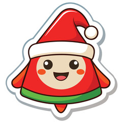 christmas sticker icon on white background