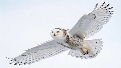 snowy owl in flight
