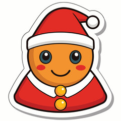 christmas sticker icon on white background