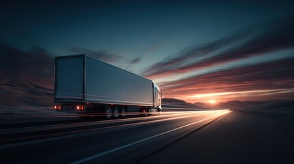 Majestic Sunset Highway Truck Drive