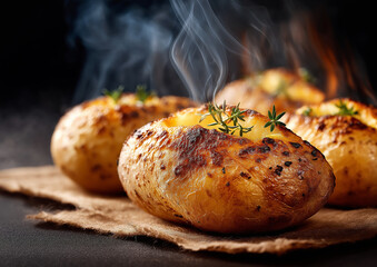 hot baked potatoes