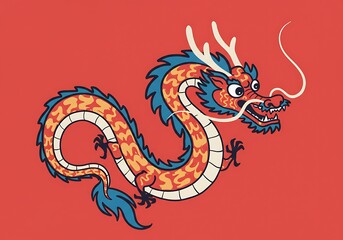 Fototapeta premium Crimson Dragon's Dance