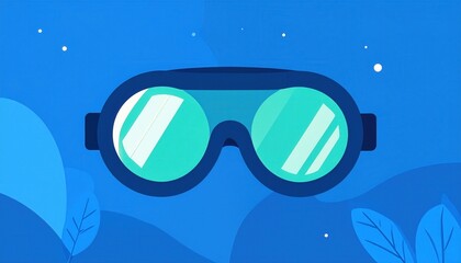 Stylish and Modern Sunglasses with Reflective Lenses on Blue Background