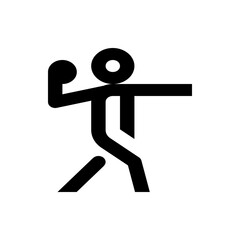 Illustration of a stick figure throwing a ball with one arm extended and the other bent at the elbow position