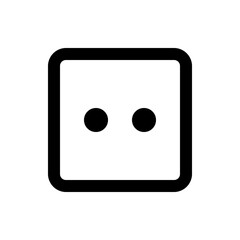 Fototapeta premium Illustration of a square with rounded corners containing two circular dots inside the square shape design