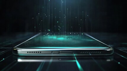 Smartphone unlocking with a fingerprint scan animation