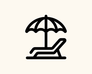 Minimal beach chair with umbrella branding
