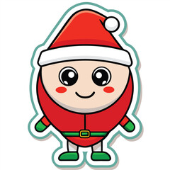 christmas sticker icon on white background