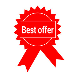 Exclusive Red Best Offer Badge Premium Quality Discount Seal for Marketing and Sales Promotion