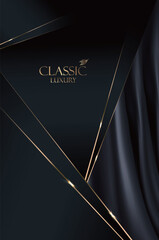 Classic Luxury Design with Gold Accents and Dark Fabric.