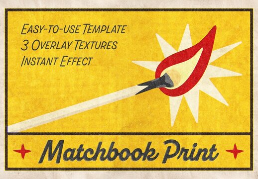 Authentic Matchbook Print Design Template Mockup