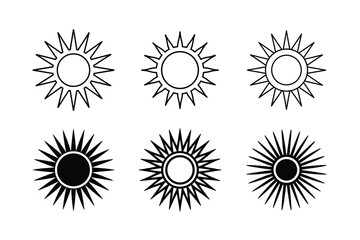 Fototapeta premium Contemporary Sun Icon Vector with Abstract Geometry