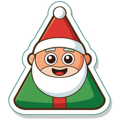 christmas sticker icon on white background