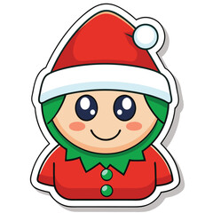 christmas sticker icon on white background