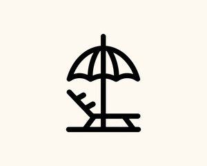 Seaside lounge chair umbrella logo design