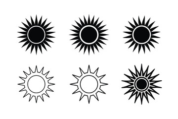 Fototapeta premium Unique Sharp Geometric Sun Icon Vector