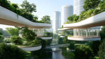 Ethereal Green Urban Ecosystem Biomimetic Floating Landscape Illustrating Sustainable Design Innovation for Eco-Futuristic City Planning 08042025Ryzhkov 58790786 1