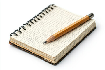 Pencil resting on top of open notebook.