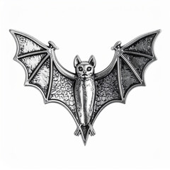 silver symbol bat on white