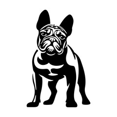 French Bulldog silhouette icon. Standing dog black logo vector illustration