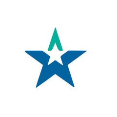 blue star isolated on white background