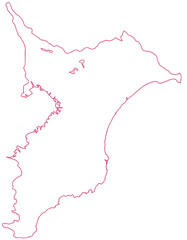千葉県　地図　白　イラスト