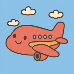 smiling airplane doodle