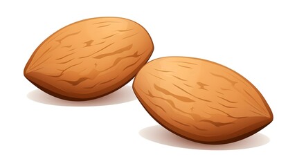 Professional flat vector illustration logo icon of almond nuts for marketing materials
