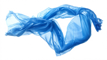 Floating crumpled waste plastic bag bottles isolated on white background. Recyclable trash PNG transparent background overlay. 3D editable illustration