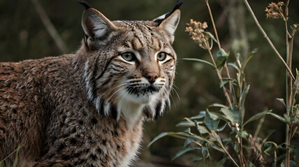 A beautiful Bobcat  closeup photo
