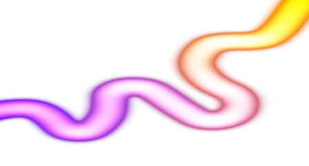 Abstract neon glowing color gradients shape cutout on transparent background, neon wave fluid overlay effect, light leaks, film grain texture, blurred color effect bright neon light beams effect