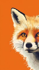 Obraz premium Fox portrait in orange detailed illustration of a wild animal