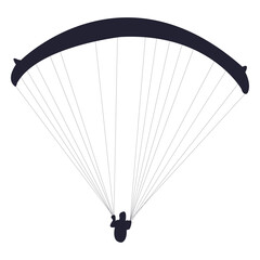 Parachute gliding sport silhouette