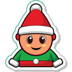 christmas sticker icon on white background