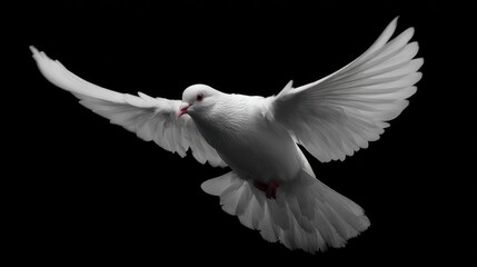 Majestic White Dove in Flight, a Symbol of Peace and Purity