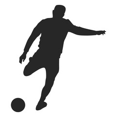 Footballer kicking ball