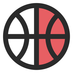 Basketball ball colored stroke icon